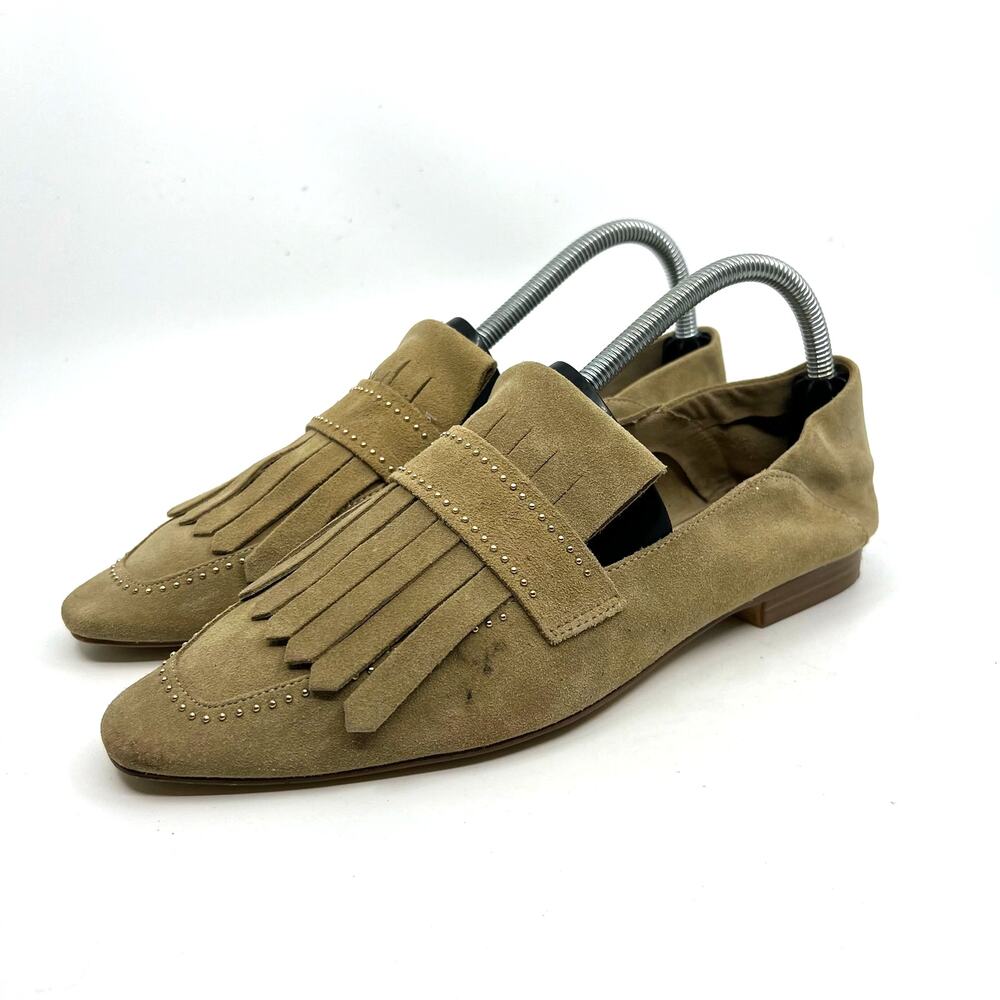 Zara Suede Fringe Loafers Women's 9 US